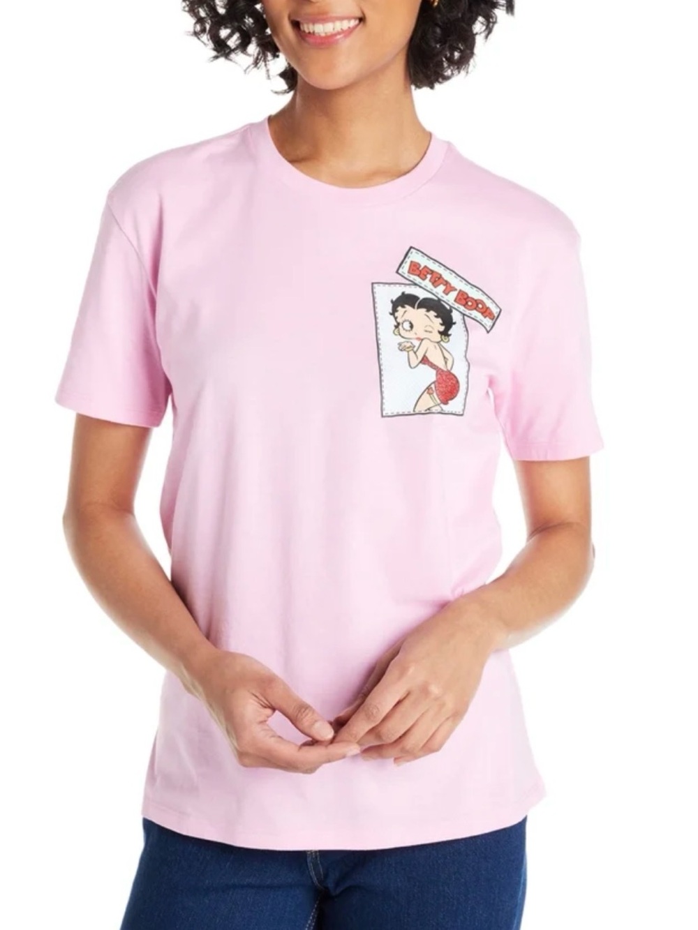 Betty Boop Pink Short Sleeve Graphic Tee